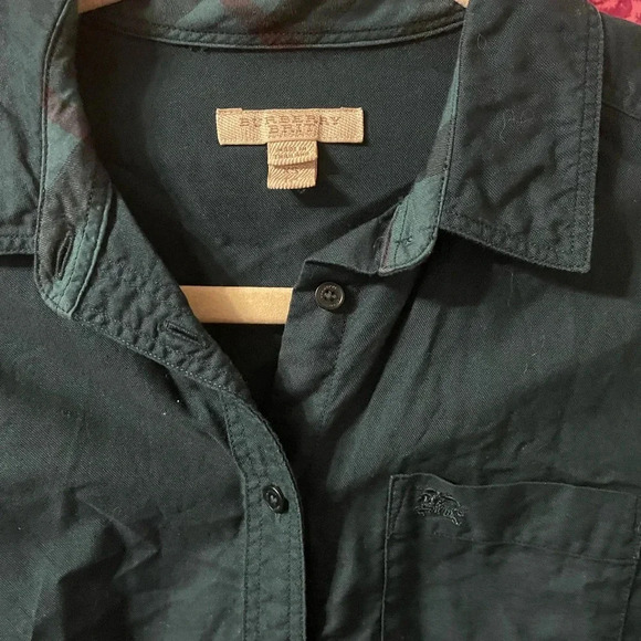 BURBERRY BRIT DARK TEAL BUTTON DOWN TOP - Picture 5 of 5